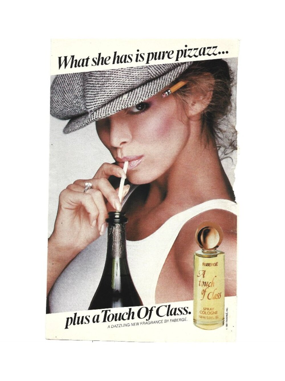 Print Ad Fabergé A Touch Of Class Cologne Advertisement 1980s Pure Pizzazz Style